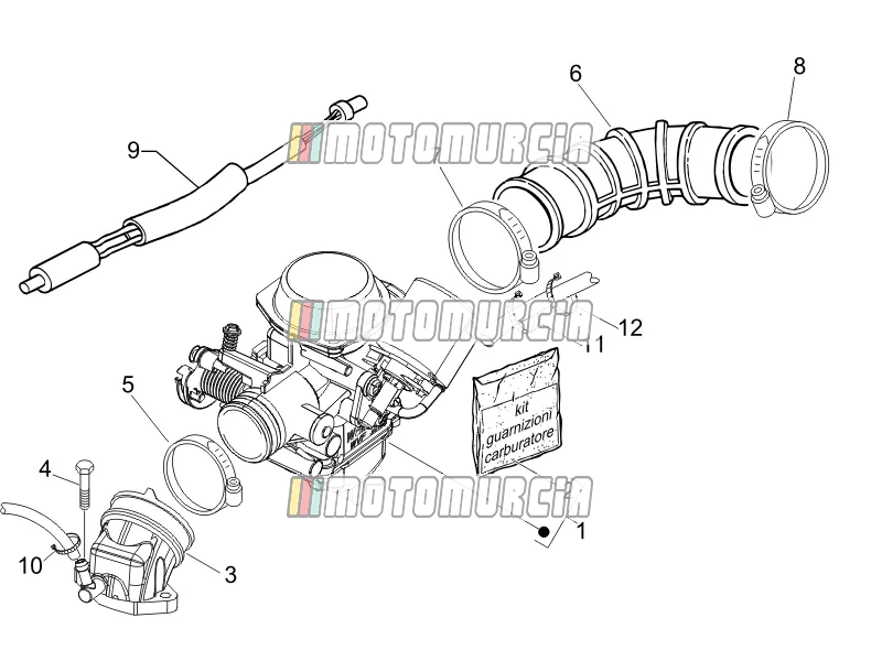 Carburettor, Assembly - Union Pipe