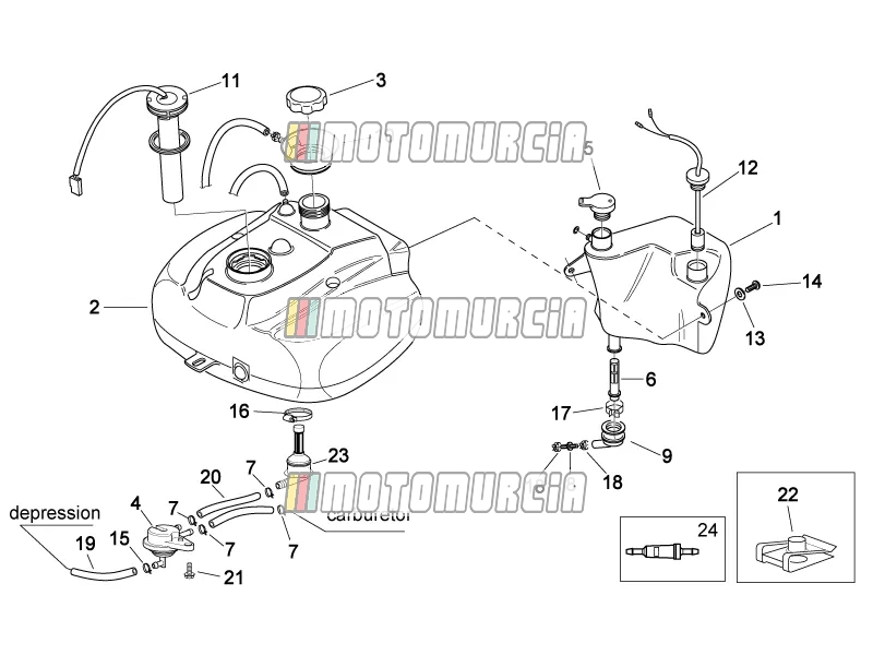 Frame »olie- en brandstoftank