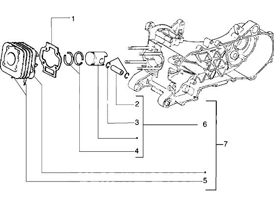 Cilinder-zuiger-polspen, assy