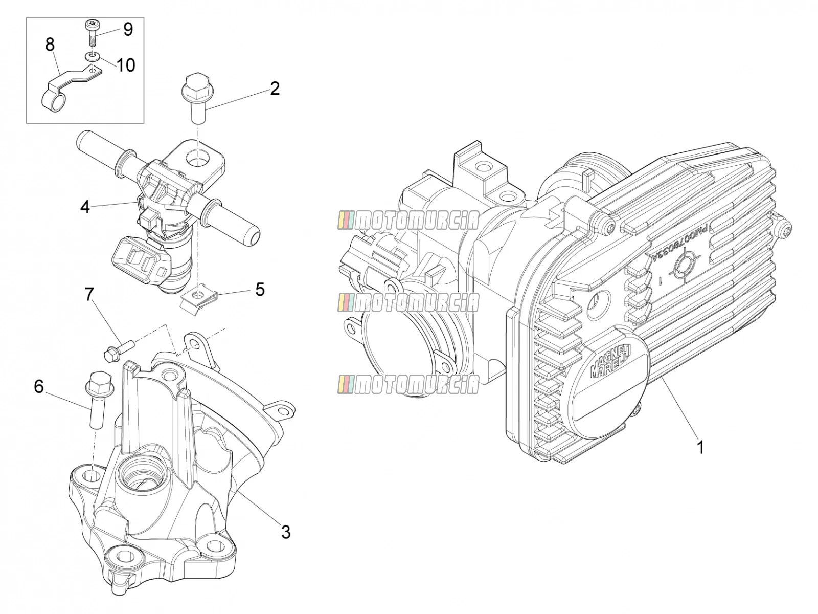 Corps de papillon - injecteur - joint d'induction