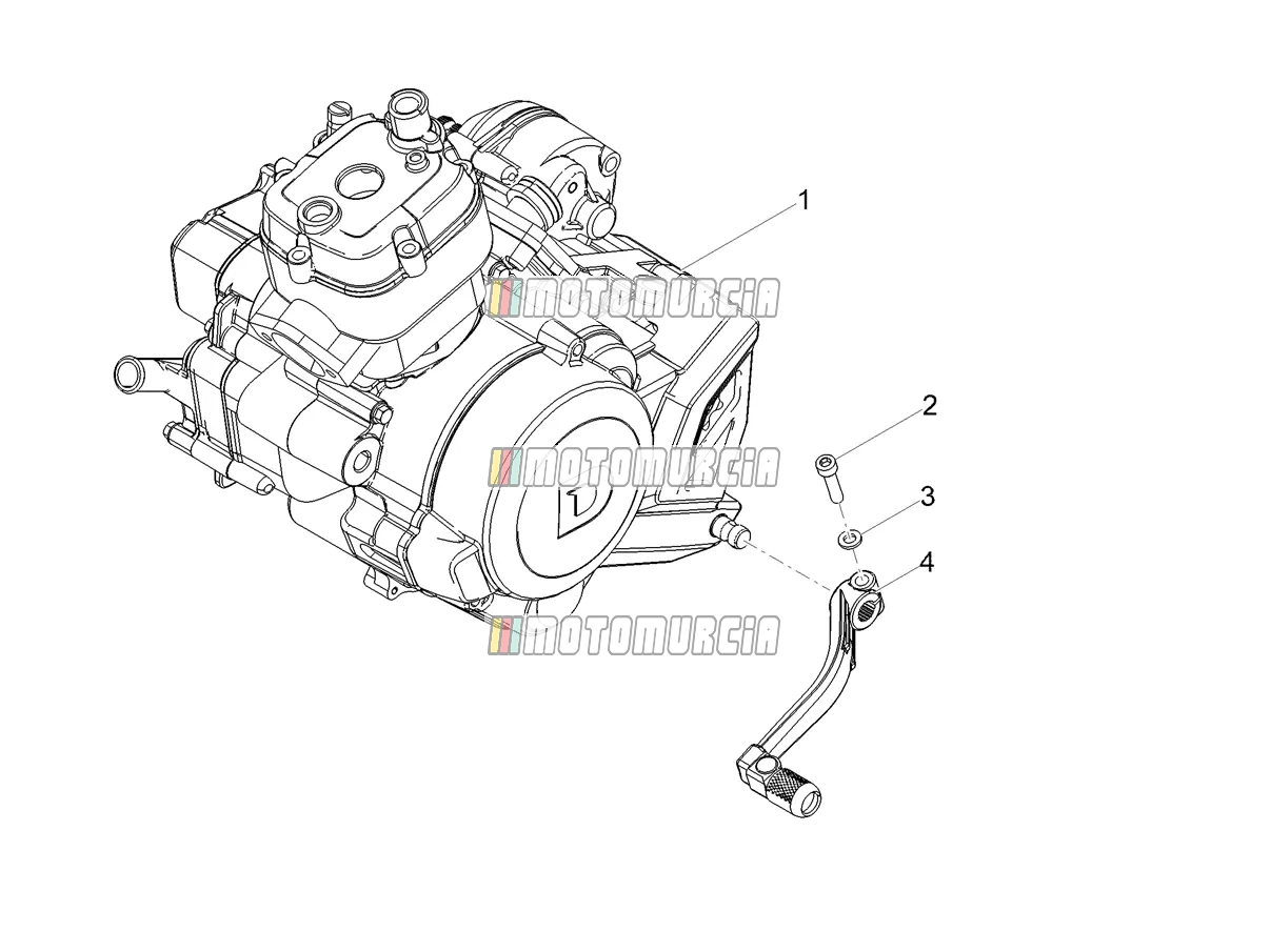 Alavanca parcial para completar o motor