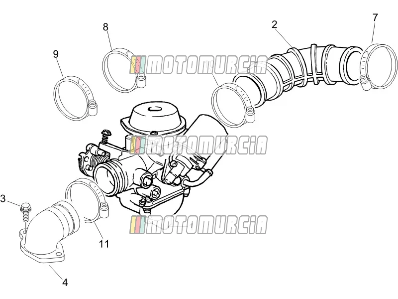 Carburettor, Assembly - Union Pipe