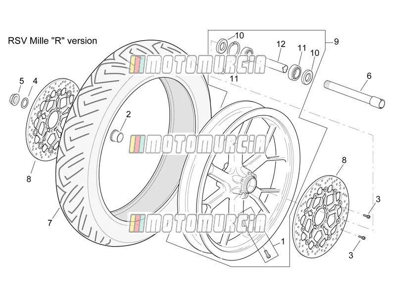 Roue avant rsv mille version "r"