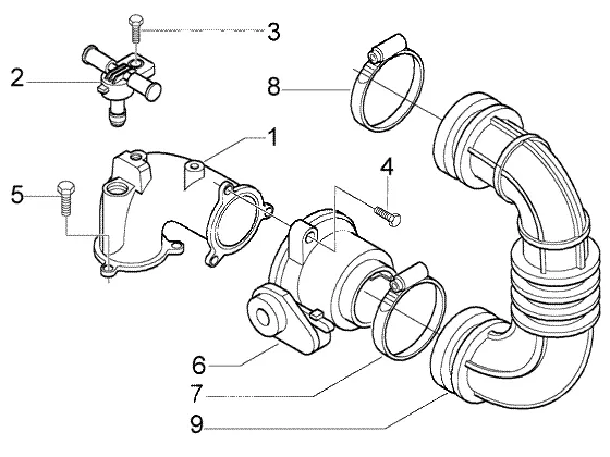 Unie pijp-gasklephuis-injector