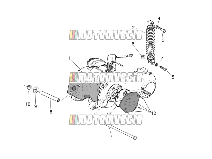 Motor - schokdemper achter