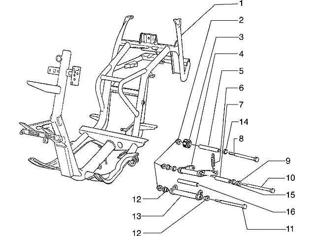 Chassis-swingingarm-side Stand
