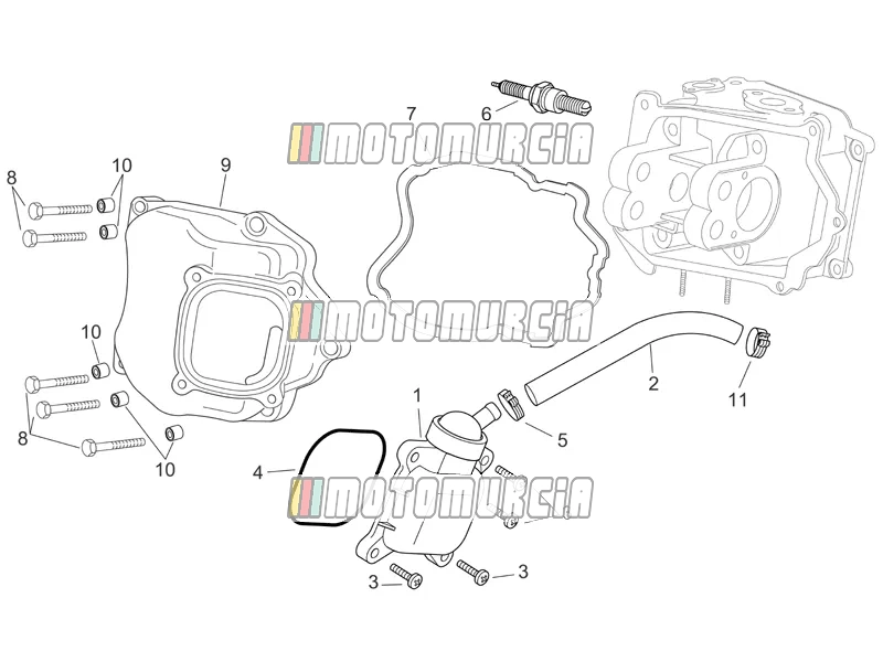 Motor » hoofddeksel cpl.