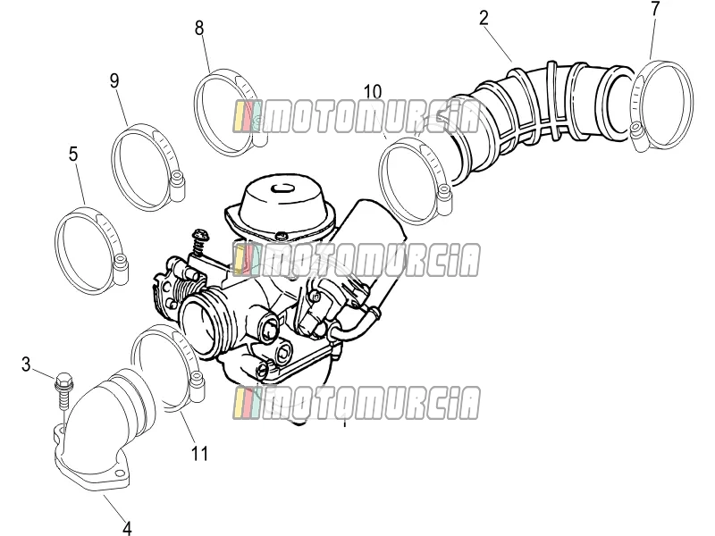 Carburettor, Assembly - Union Pipe