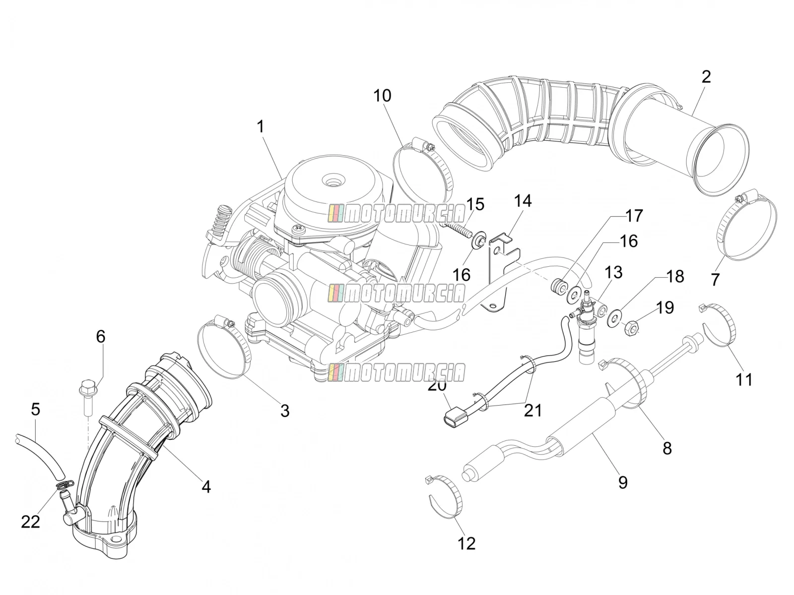 Carburateur, montage - verbindingspijp