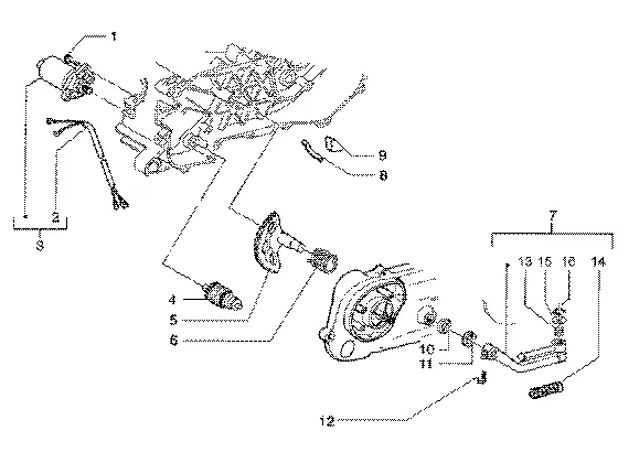 Levier de d?marrage du moteur