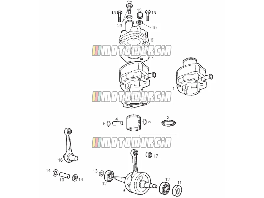Arbre de transmission - cylindre - piston