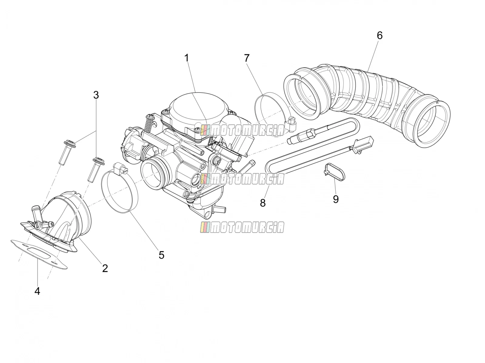 Carburettor, Assembly - Union Pipe