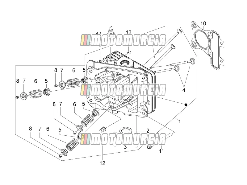 Motor » cilinderkop - kleppen