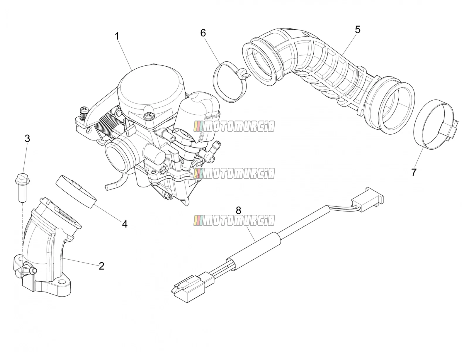 Carburettor, Assembly - Union Pipe