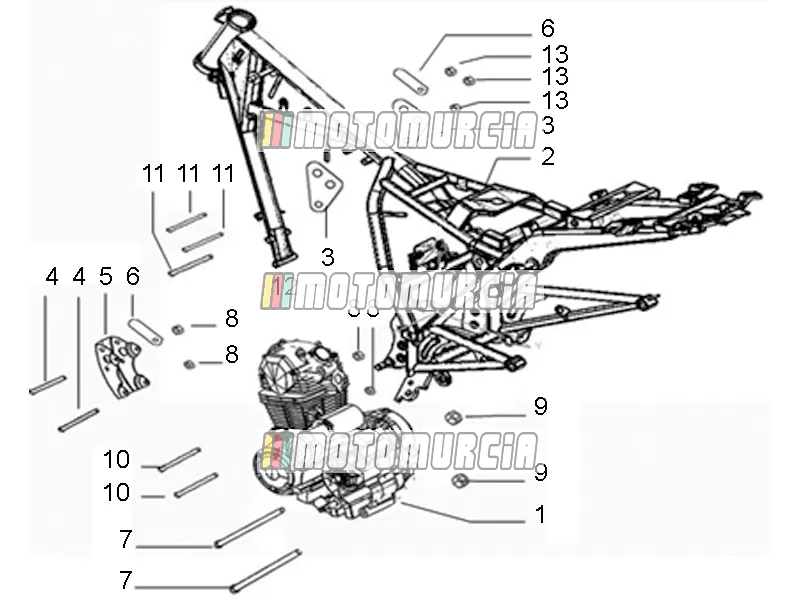 Motor en frame
