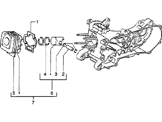 Axe de cylindre-piston-poignet, ens.