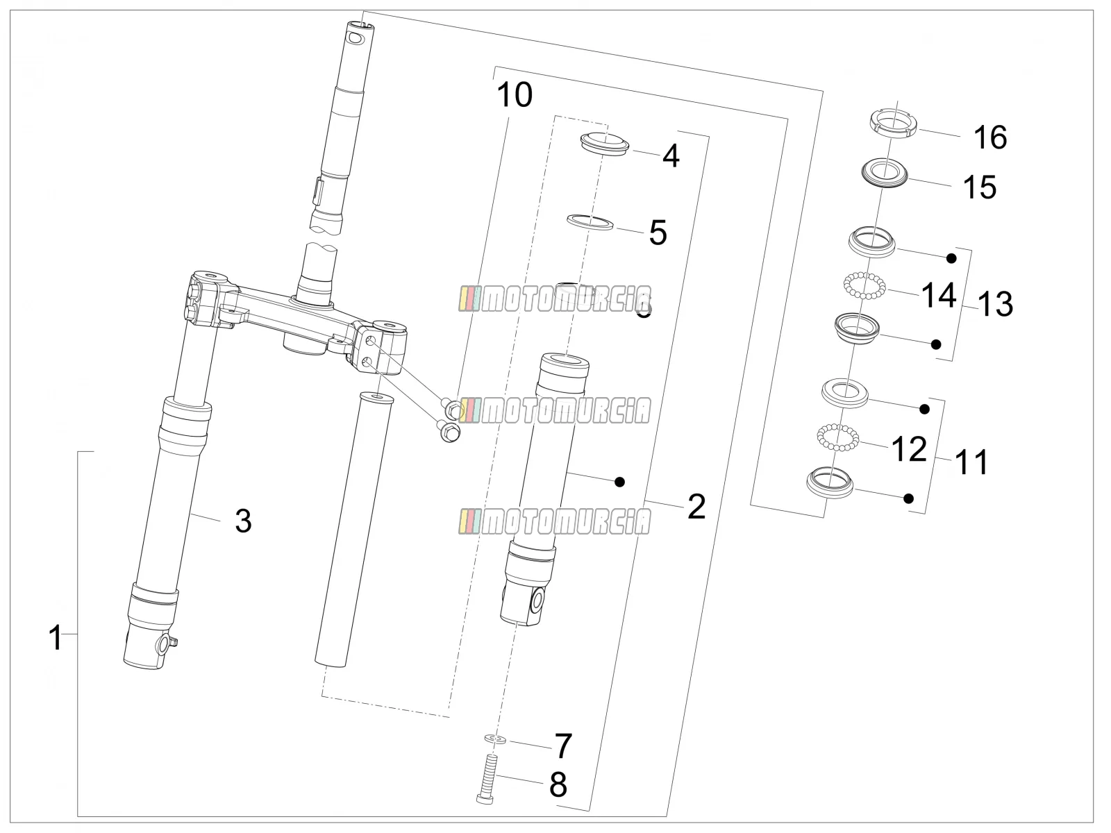 Composants de la fourche (dessus Wuxi)