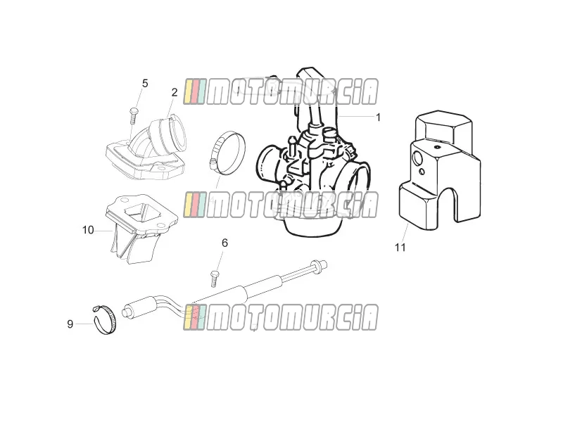 Carburettor, Assembly - Union Pipe
