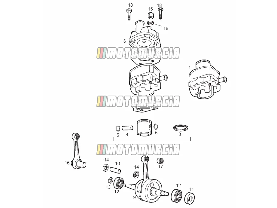 Arbre de transmission - cylindre - piston