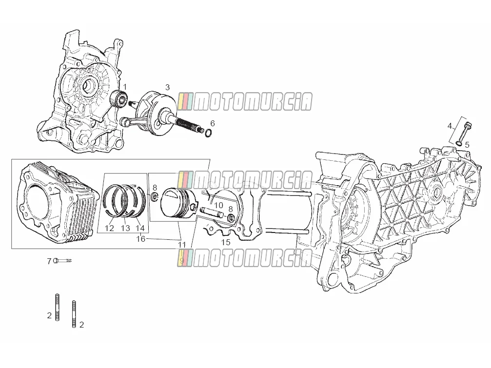 Arbre de transmission - cylindre - piston