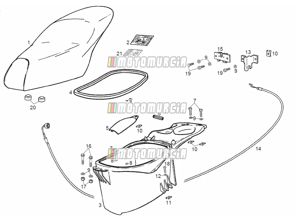Selle - compartiment casque