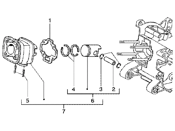 Cilinder-zuiger-polspen, assy