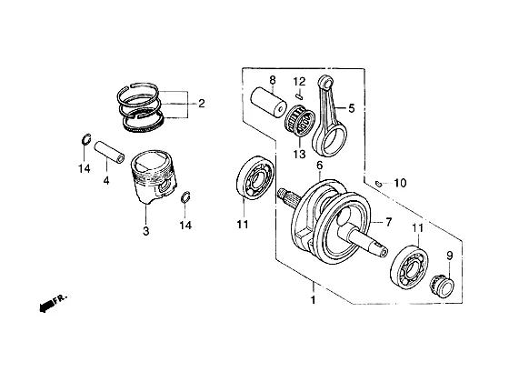 Crankshaft-piston