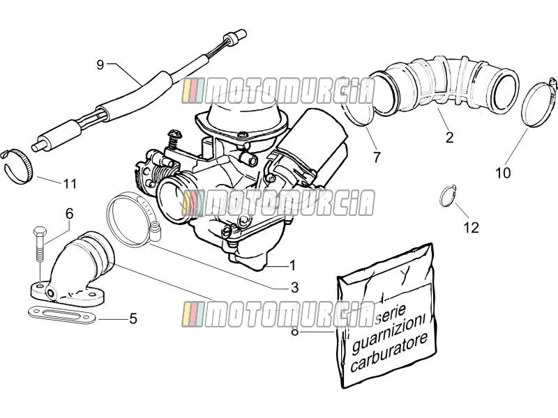 Carburettor, Assembly - Union Pipe