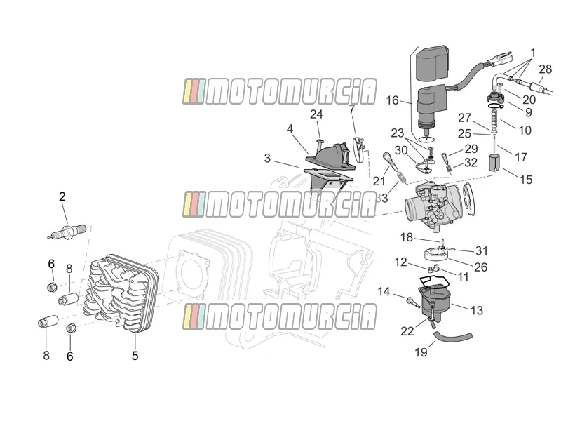 Motor » cilinderkop/carburateur