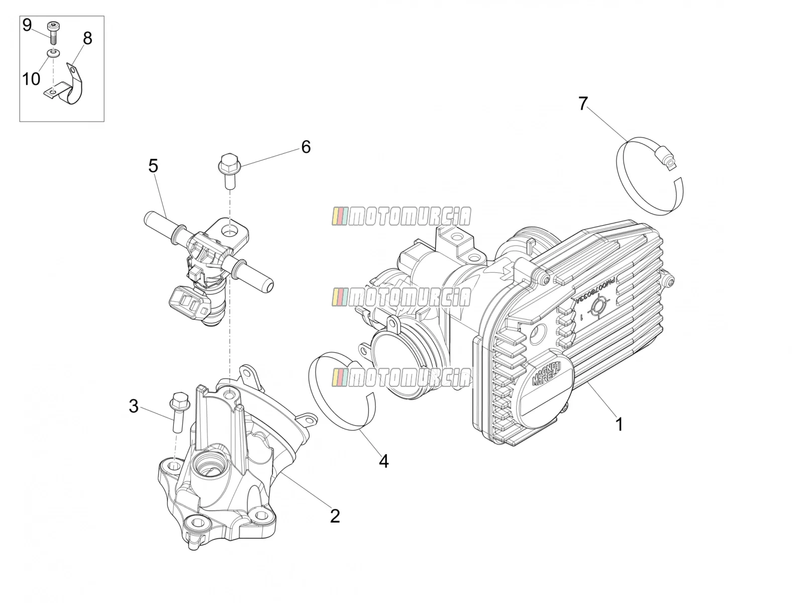 Gasklephuis - injector - inductiekoppeling