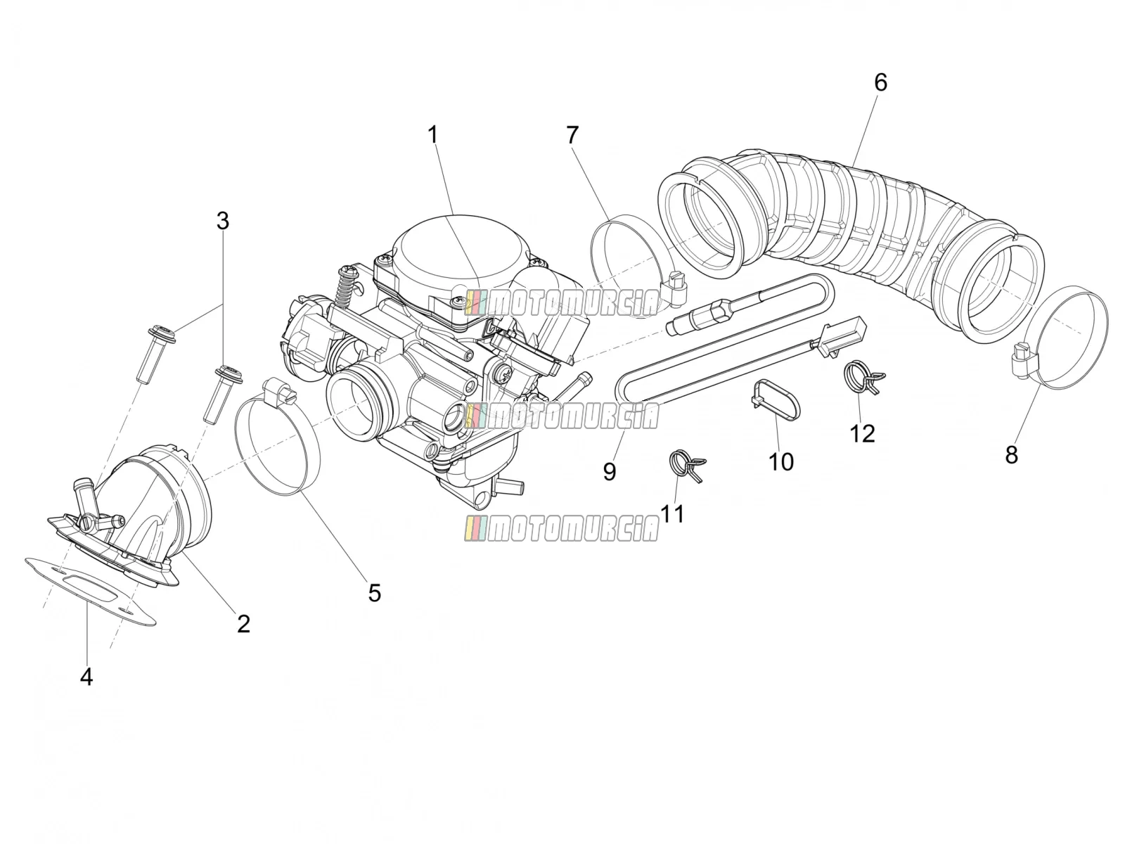 Carburettor, Assembly - Union Pipe