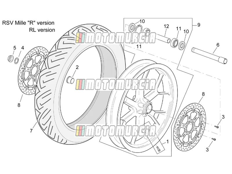 Roue avant rsv mille version "r"