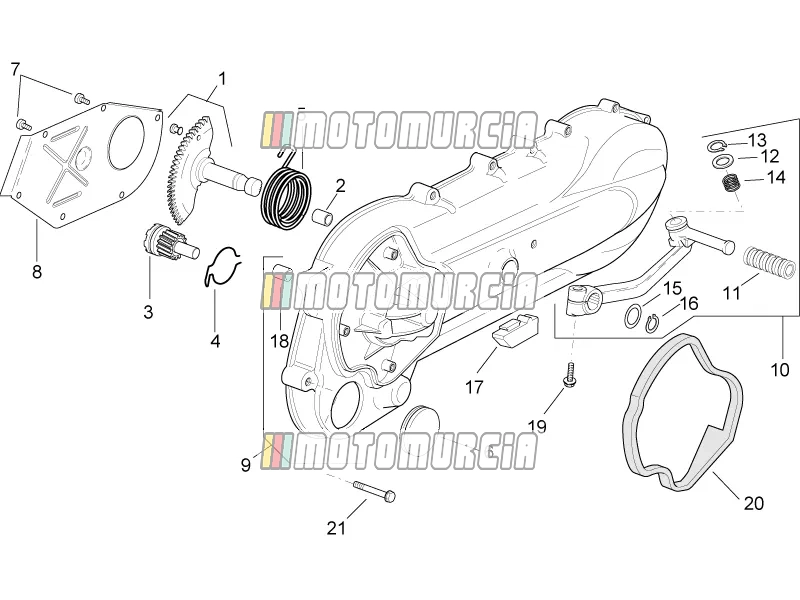 Zijdeksel koppeling - k-start assy.gear