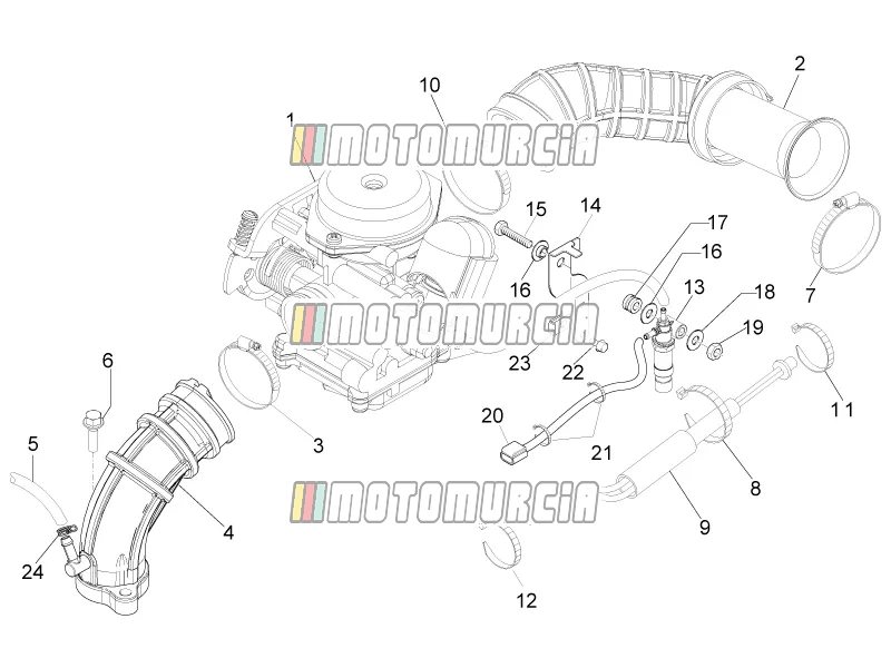 Carburateur, montage - verbindingspijp