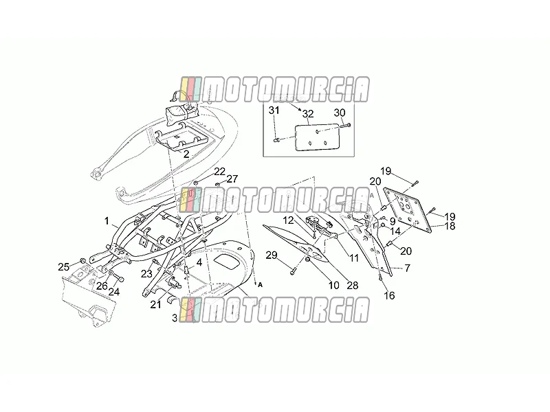 Achterste frame-kentekenplaathouder