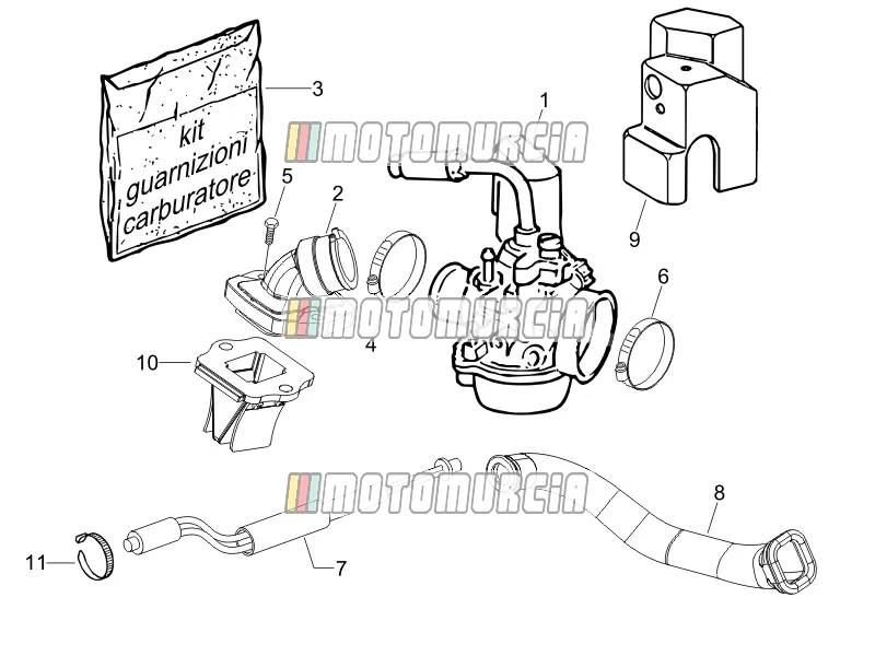 Carburettor, Assembly - Union Pipe