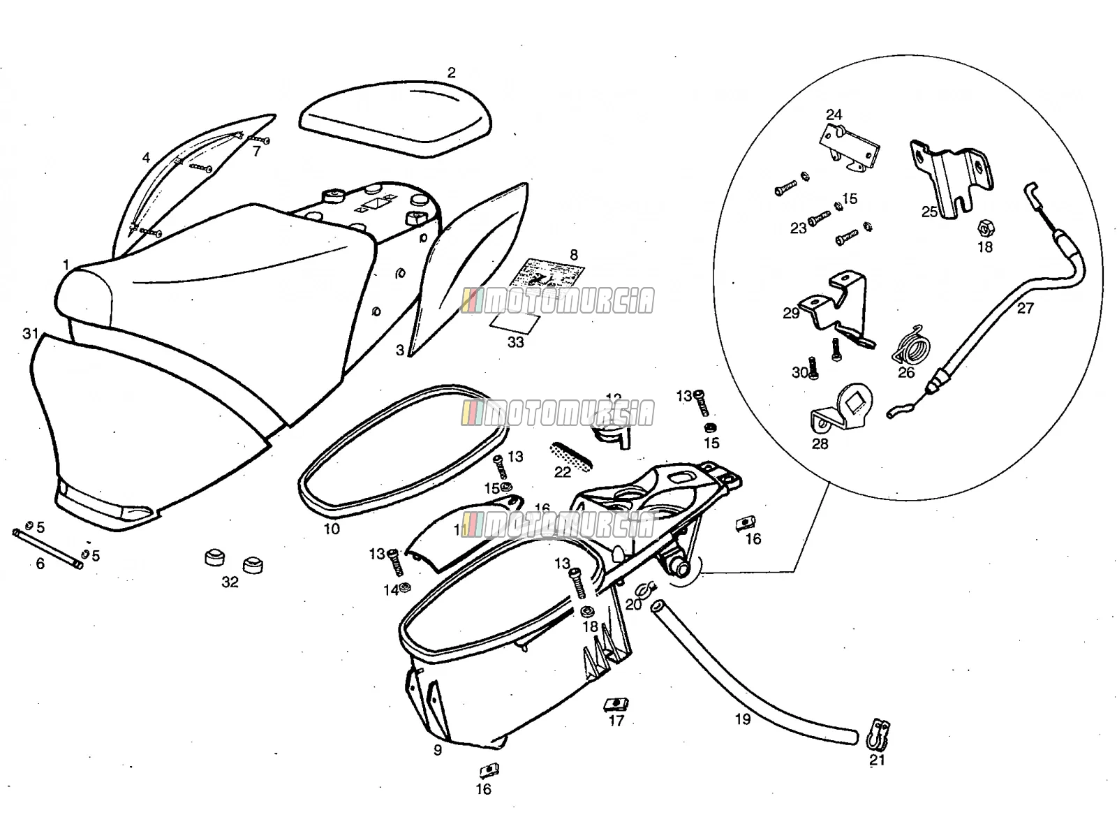 Saddle - Helmet Compartment