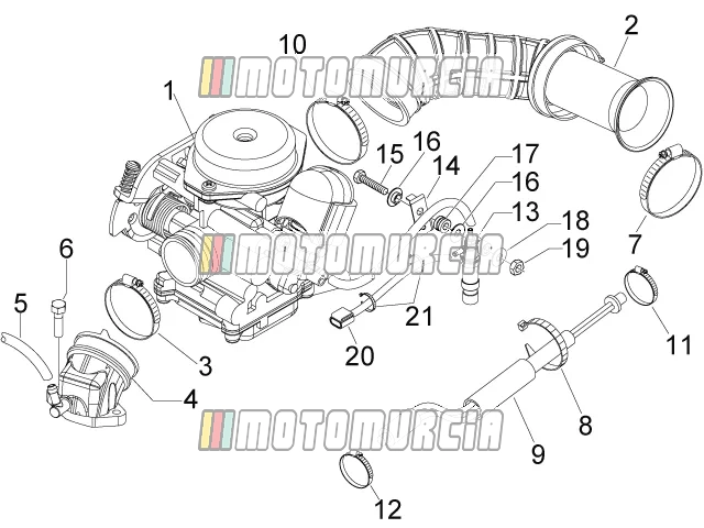Carburettor, Assembly - Union Pipe