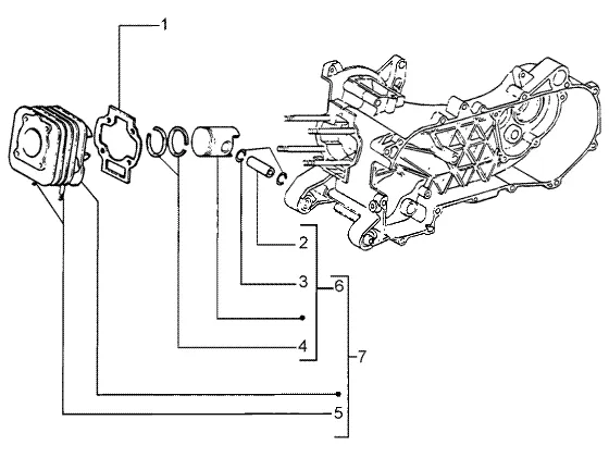 Cilinder-zuiger-polspen, assy