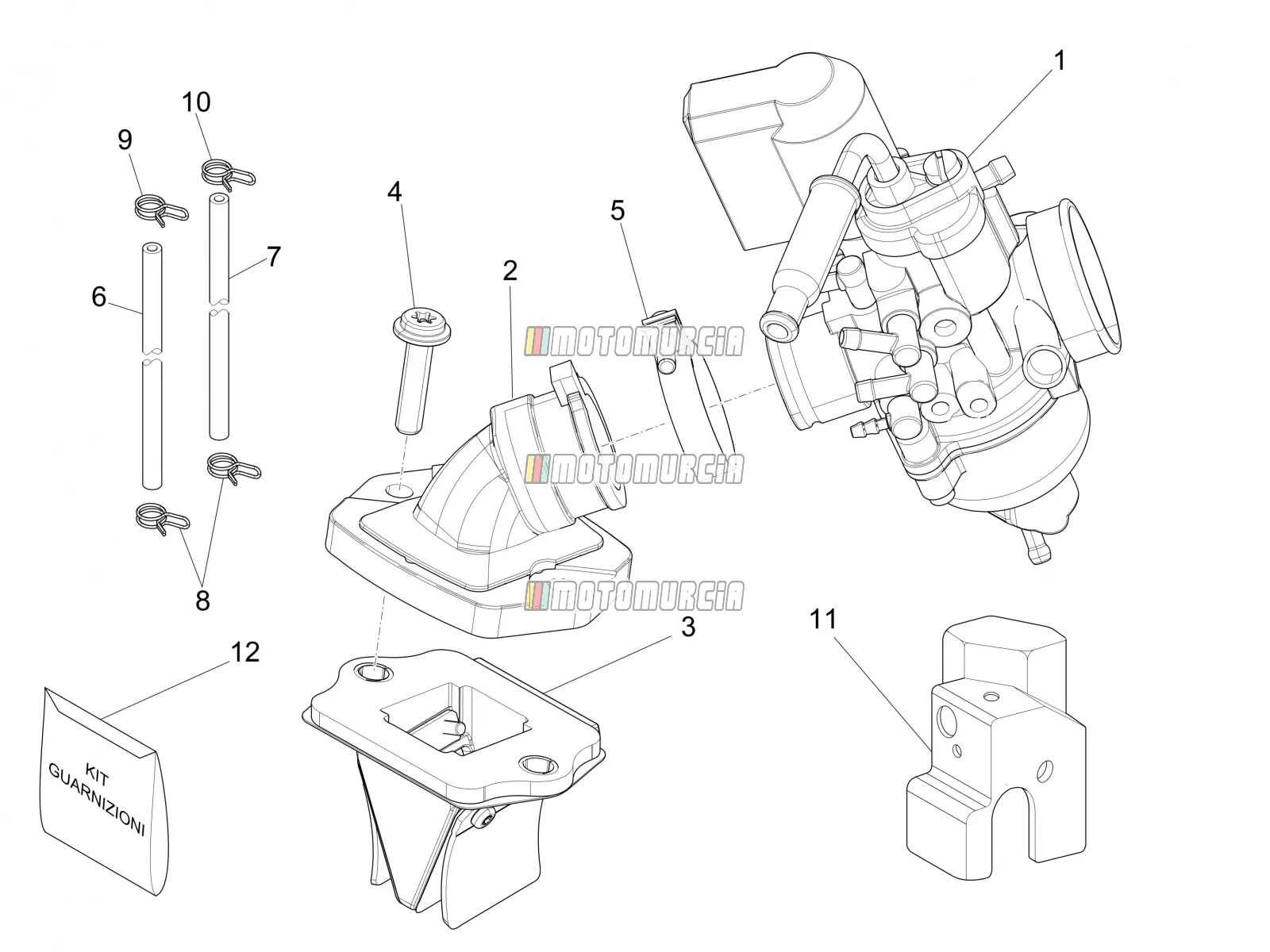 Carburettor, Assembly - Union Pipe