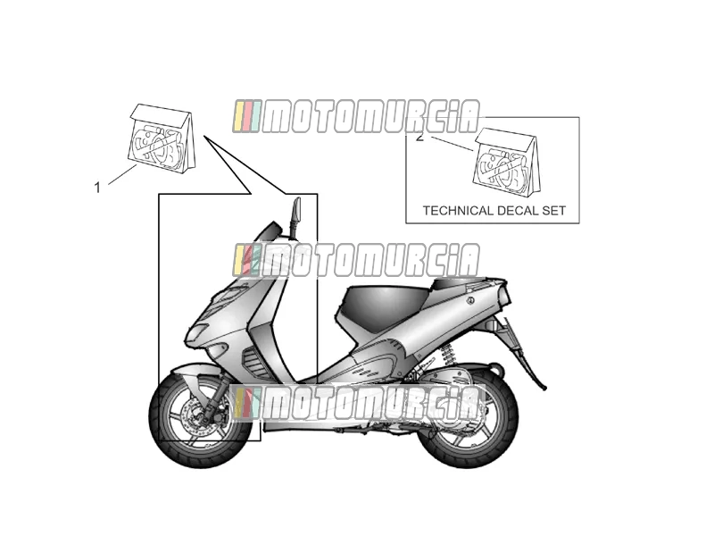 Voorkant en technische sticker