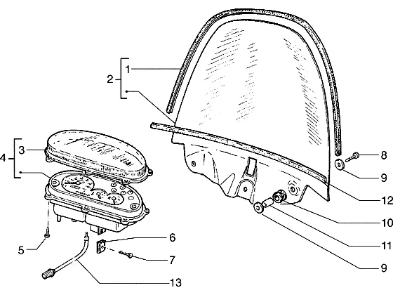 Speedometer (kms)-windshield