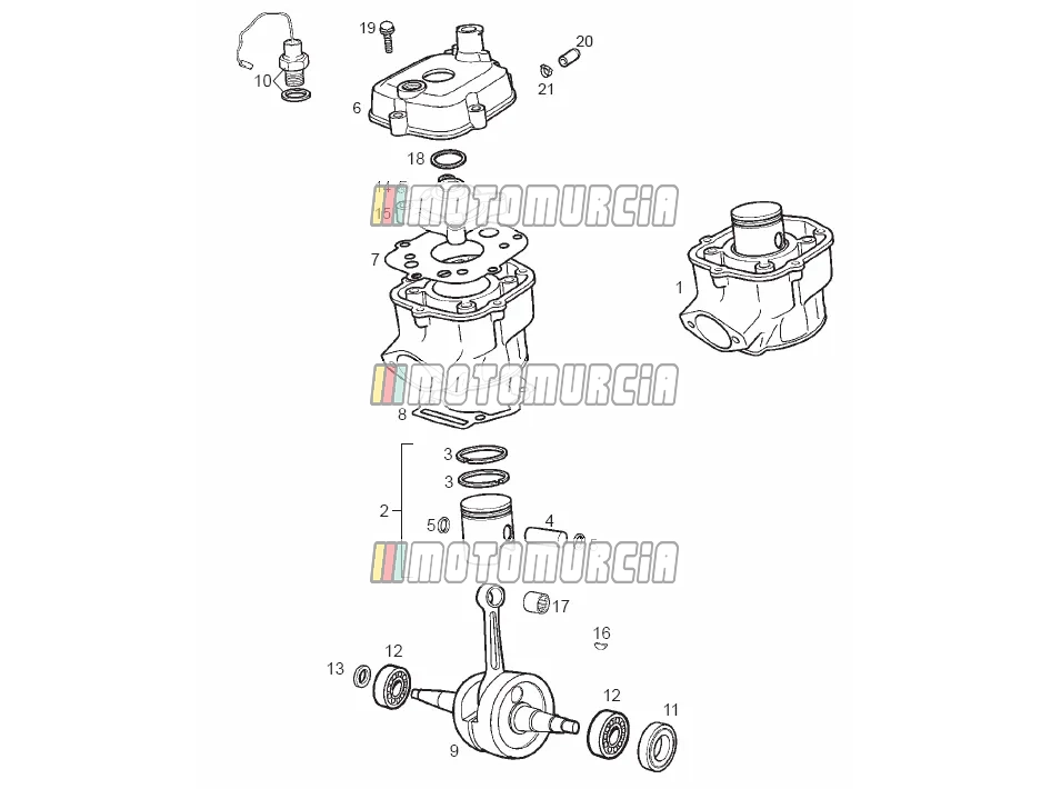 Arbre de transmission - cylindre - piston