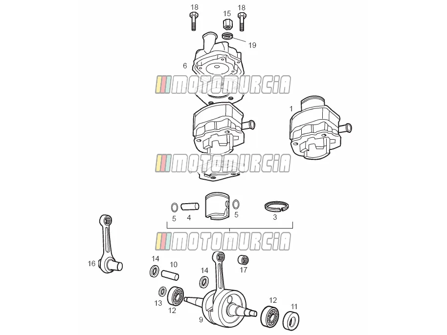 Arbre de transmission - cylindre - piston