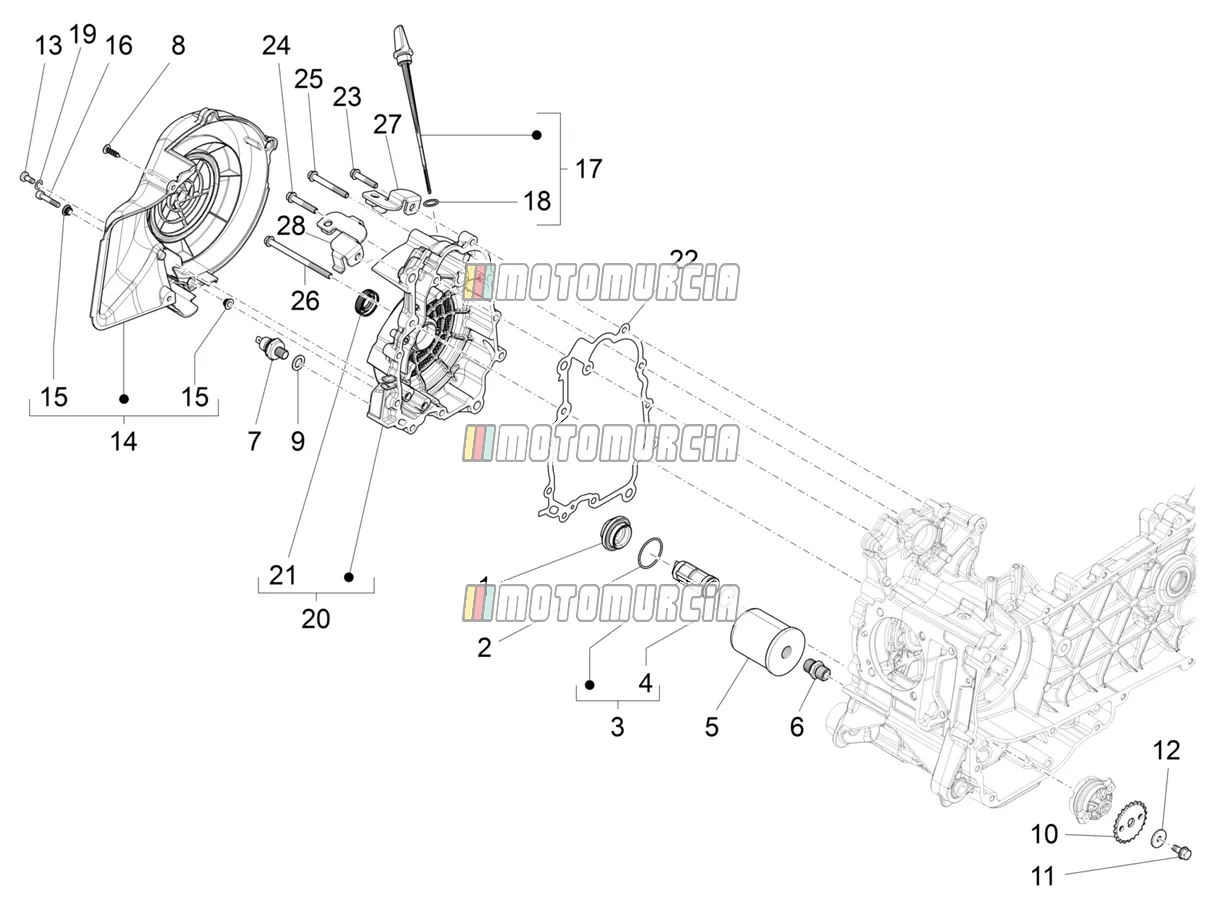 Vliegwiel magneetdeksel - oliefilter