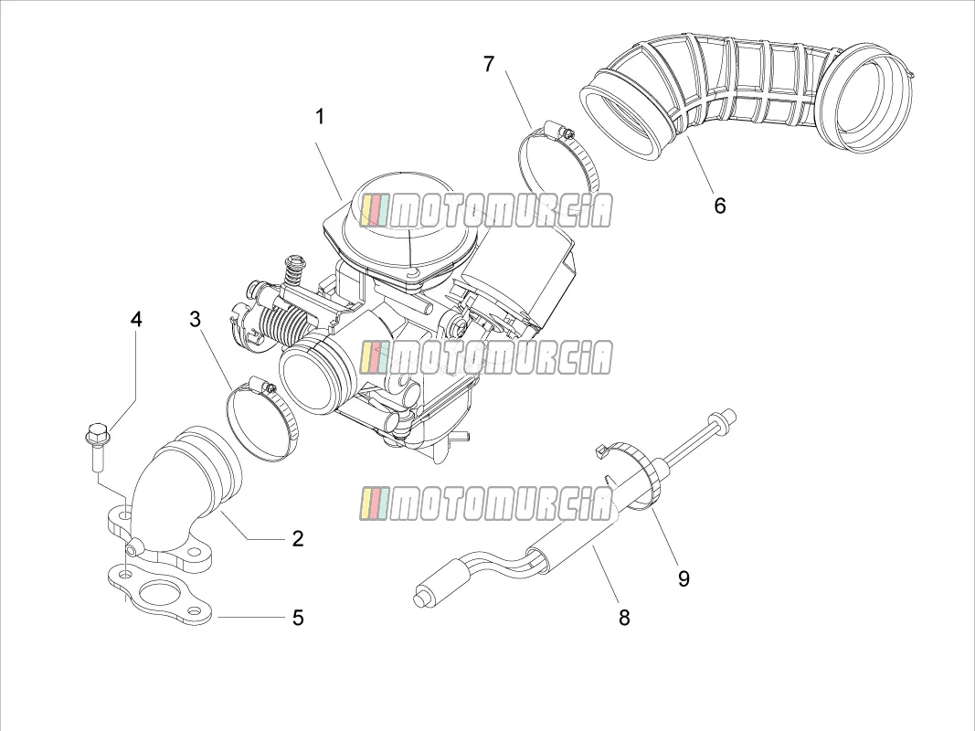 Carburettor, Assembly - Union Pipe