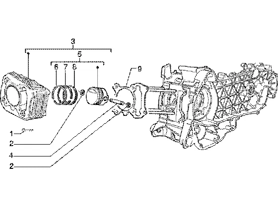 Cilinder-zuiger-polspen, assy