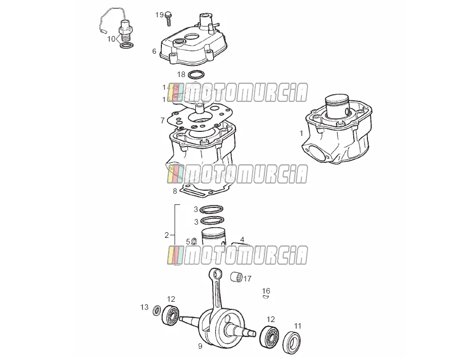Arbre de transmission - cylindre - piston
