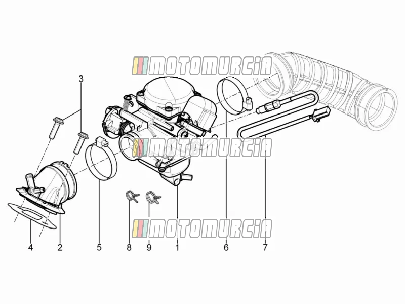 Carburateur, montage - verbindingspijp