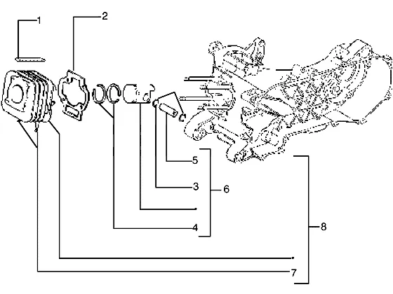 Cilinder-zuiger-polspen, assy